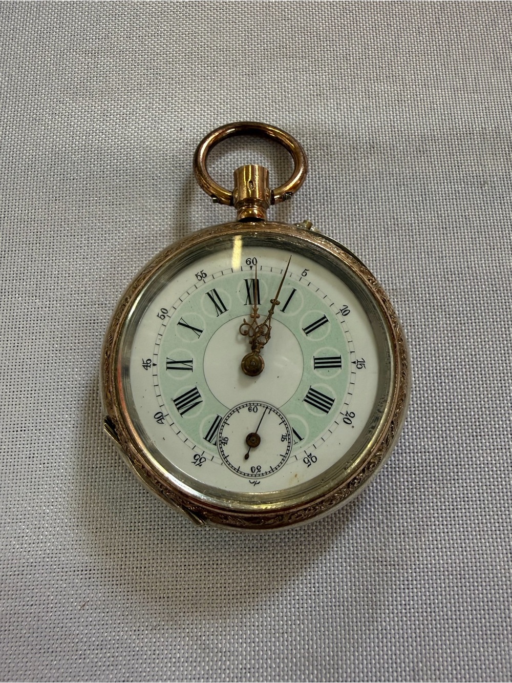 Mens Sterling Silver 800 French Hallmarked Cylinder 6 Rubis Pocket watch